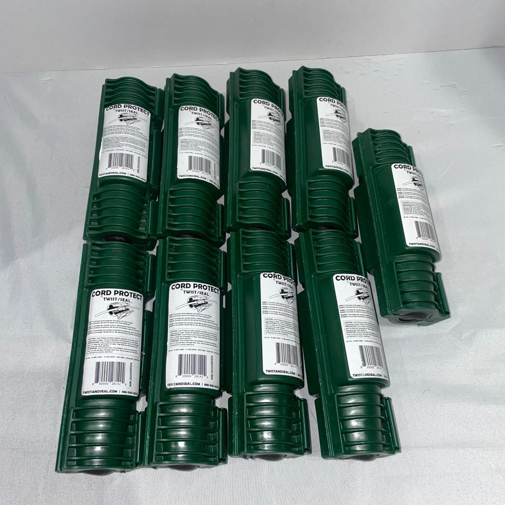 9 Twist and Seal Cord Protect Outdoor Extension Cord Covers Green WM-20240GREEN